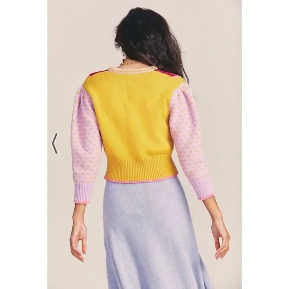 LOVESHACKFANCY Emani Crewneck Sweater - Picture 3 of 14